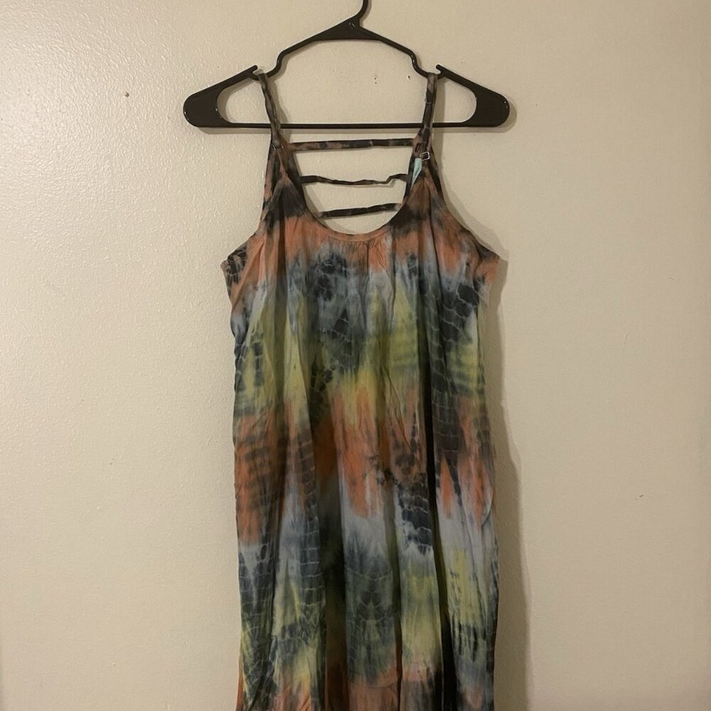 Aruba Blue Dress Women Tiedye Beachy Maxi Coverup
